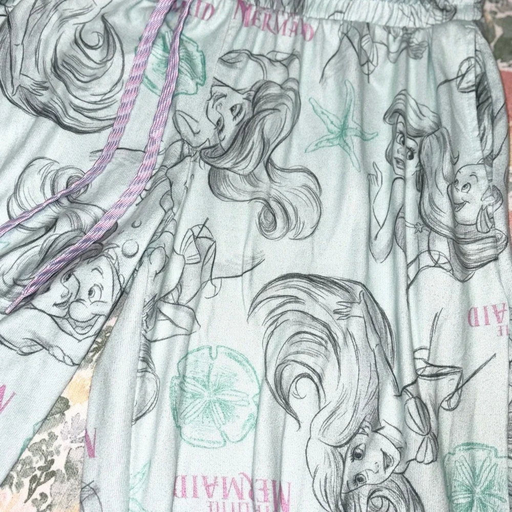 Disney The Little Mermaid Women's Sleep Pants large 12/14 blue sleeping - Picture 6 of 8